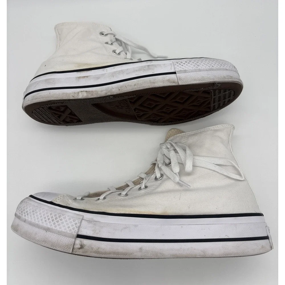 Converse Chuck Taylor All Star Platform High Top White Lace-Up Sneaker 560846F